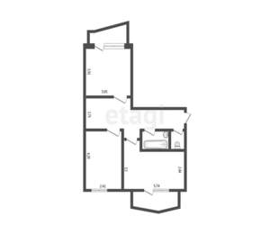 2-к квартира, вторичка, 57м2, 3/5 этаж