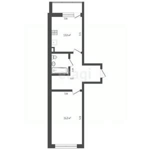 1-к квартира, вторичка, 43м2, 2/18 этаж