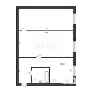 2-к квартира, вторичка, 41м2, 1/5 этаж