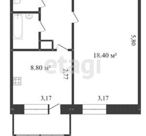 1-к квартира, вторичка, 33м2, 4/8 этаж