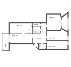 4-к квартира, вторичка, 147м2, 8/9 этаж