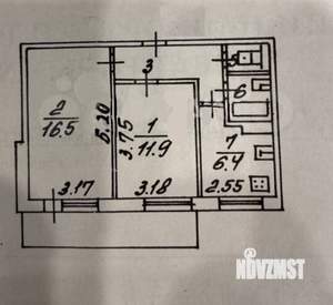 2-к квартира, вторичка, 45м2, 9/9 этаж