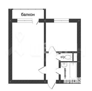 1-к квартира, вторичка, 34м2, 9/9 этаж