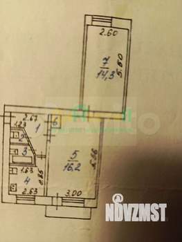 2-к квартира, вторичка, 46м2, 5/5 этаж