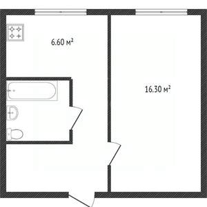 1-к квартира, вторичка, 30м2, 3/5 этаж