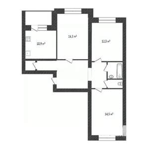 3-к квартира, вторичка, 83м2, 1/10 этаж