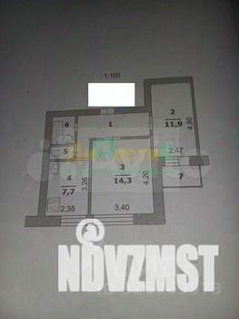 2-к квартира, вторичка, 46м2, 1/9 этаж