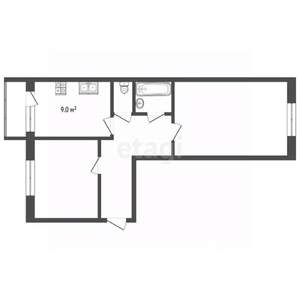 2-к квартира, вторичка, 55м2, 2/5 этаж