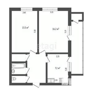 2-к квартира, вторичка, 48м2, 11/12 этаж