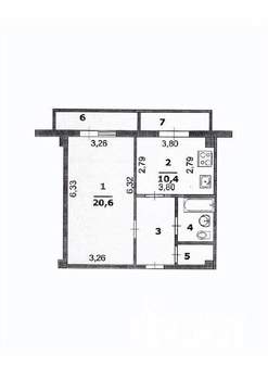 1-к квартира, вторичка, 49м2, 12/12 этаж