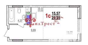 Студия квартира, вторичка, 30м2, 6/18 этаж