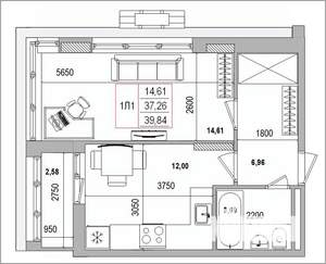 1-к квартира, вторичка, 40м2, 13/16 этаж