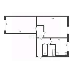 2-к квартира, вторичка, 44м2, 1/5 этаж