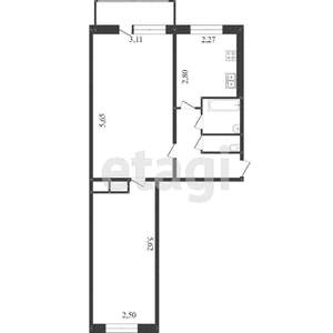 2-к квартира, вторичка, 44м2, 5/5 этаж