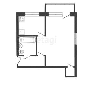 1-к квартира, вторичка, 32м2, 4/4 этаж