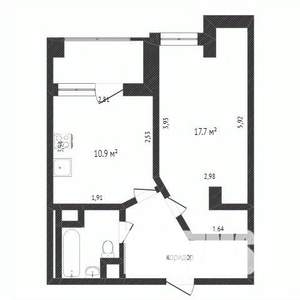 1-к квартира, вторичка, 42м2, 7/18 этаж