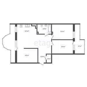 3-к квартира, вторичка, 106м2, 9/13 этаж