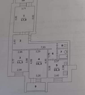 3-к квартира, вторичка, 76м2, 8/10 этаж
