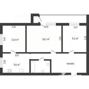 3-к квартира, вторичка, 83м2, 5/10 этаж