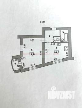 2-к квартира, вторичка, 44м2, 6/16 этаж