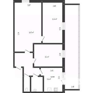 3-к квартира, вторичка, 58м2, 1/5 этаж