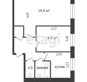 2-к квартира, вторичка, 44м2, 3/5 этаж