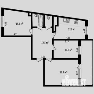 3-к квартира, вторичка, 77м2, 6/7 этаж