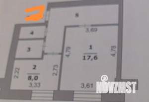 1-к квартира, вторичка, 41м2, 1/10 этаж