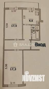 2-к квартира, вторичка, 61м2, 1/10 этаж