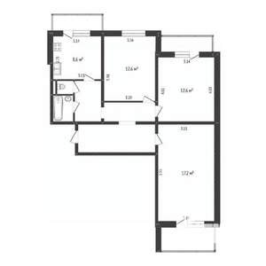 3-к квартира, вторичка, 69м2, 6/10 этаж